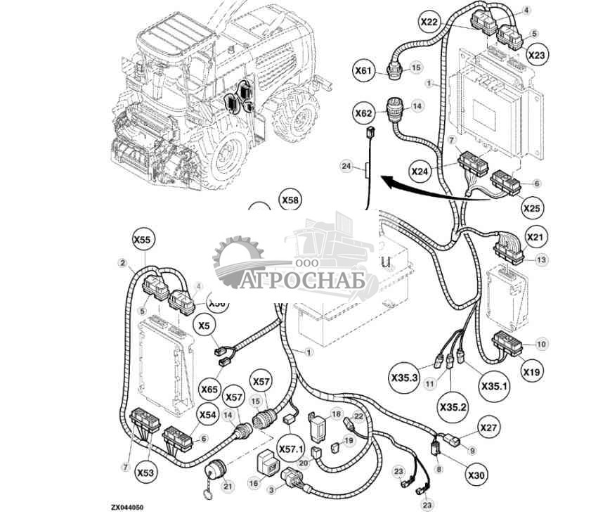 CONTROL UNIT WIRING HARNESS WITH TERMINATOR (LOAD CENTER) 